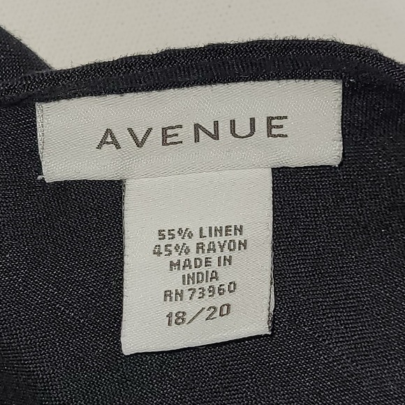 Avenue Maxi Casual Dress Women's 18/20 Black V Neck Relaxed Side Slit Sleeveless - Picture 7 of 9